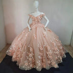 Vestido Pêssego Doce 15 16 Vestido Ombros Descobertos Princesa Com Cordões Vestido de Baile Y2686
