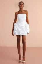 Glamorous Strapless Sleeveless Short Prom Dress With Pleated Skirt In 70 Colors