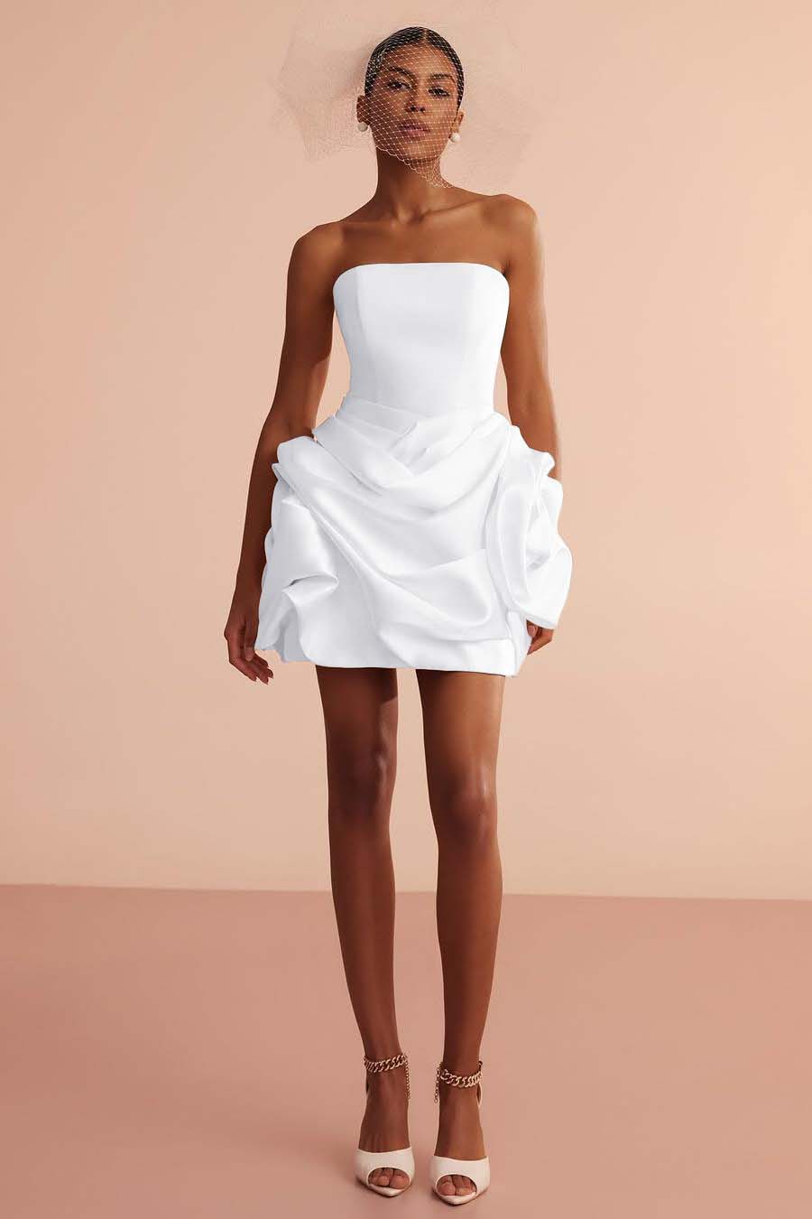Glamorous Strapless Sleeveless Short Prom Dress With Pleated Skirt In 70 Colors
