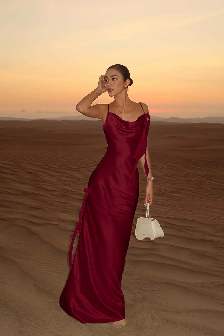 Spaghetti Strap Backless Mermaid Prom Dress With Pleated Hem