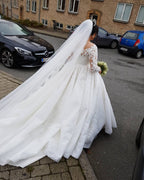 Bmbridal Long Sleeves Lace Plus Size Wedding Dress On Sale