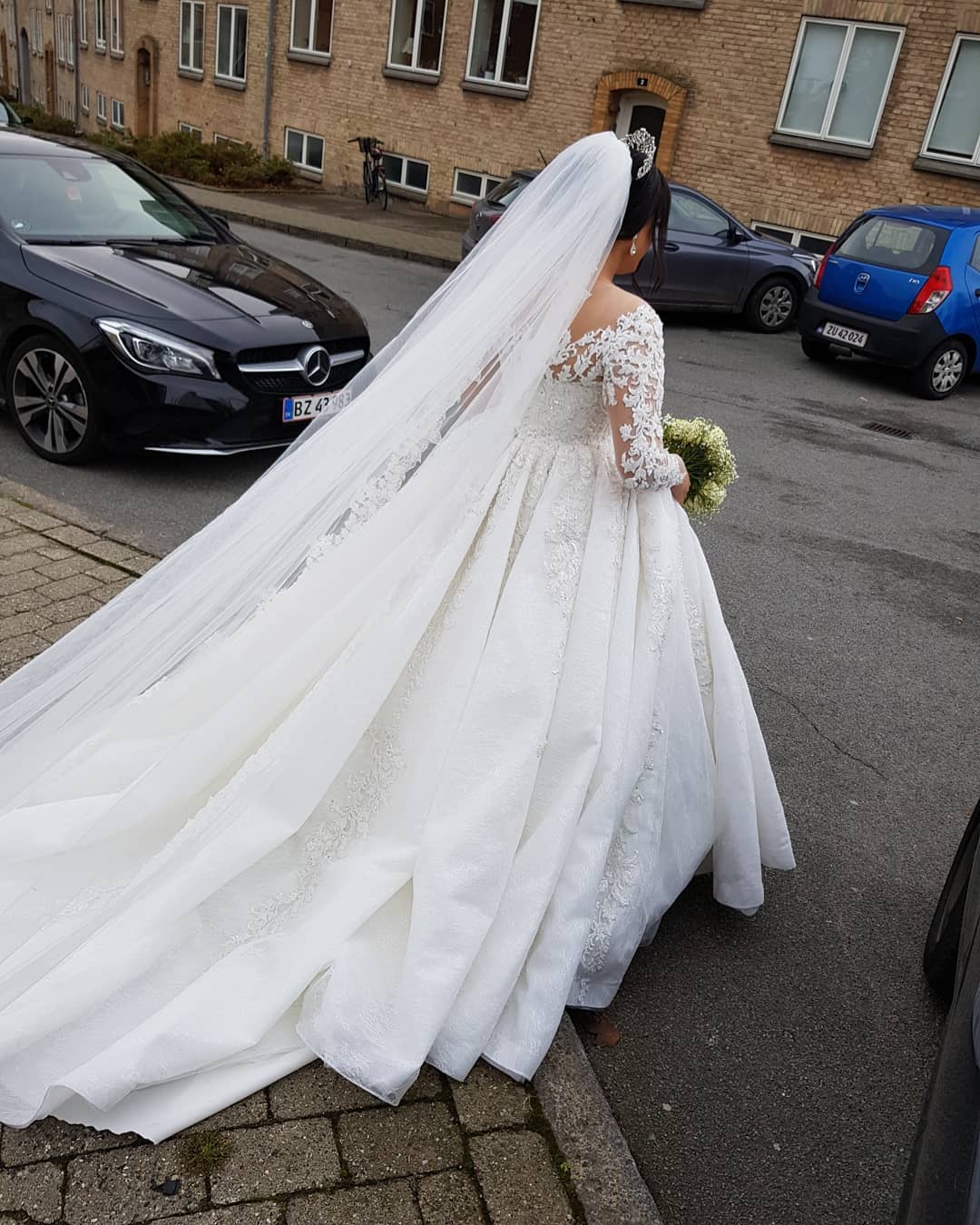 Bmbridal Long Sleeves Lace Plus Size Wedding Dress On Sale