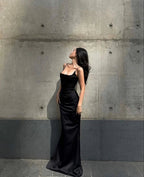 Elegant Black Sheath Prom Dress Black Evening Gown Y4583