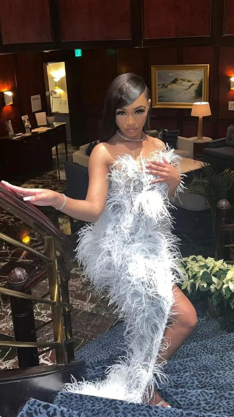 Vestido Blanco Sexy de Noche Elegante para Baile de Graduación Y1877