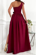 Robe de soirée longue à une épaule froncée Darling Muse