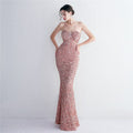 Bottom Sequin Suspender Party Sequined Dress Long Banquet Slim Fit Evening Dress Elegant