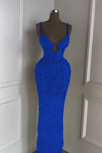 Custom Designed Spaghetti Strap Mermaid Prom Dress With Beading