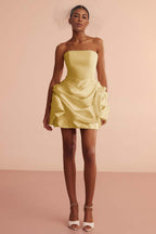 Glamorous Strapless Sleeveless Short Prom Dress With Pleated Skirt In 70 Colors