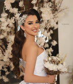 Gorgeous Satin Long A Line One Shoulder Wedding Dress With Slit