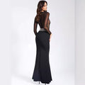Vestido de Festa Sexy Sem Costas com Strass para Baile de Finalistas