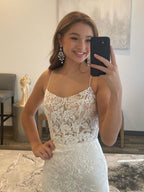 Roycebridal Billie | Weißes Meerjungfrau-Ballkleid, langes Abendkleid