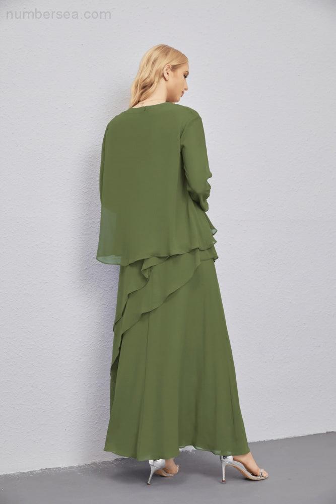 Abito da Sposa Madre con Cardigan Leggero Aperto Davanti Abito da Cerimonia Elegante 28081