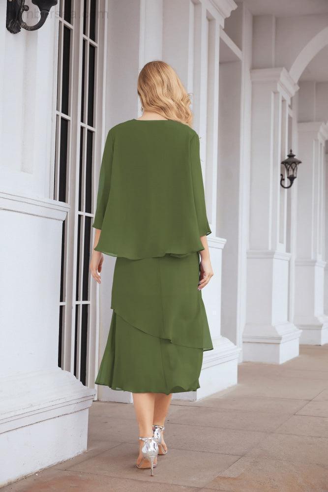 Vestido de fiesta formal de dos piezas en línea A para madre de la novia Numbersea 28072