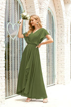 Mother of The Bride Dresses Plus Size V-Neck Floor Length Formal Prom Dress for Wedding Guest 28020