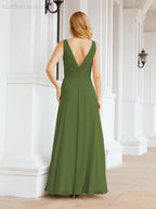 Bridesmaid Dresses for Wedding Ruffles Long Formal Prom Gowns 28039