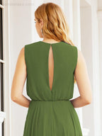 Sleeveless Long Bridesmaid Dress A line Formal Evening Prom Gown 28025