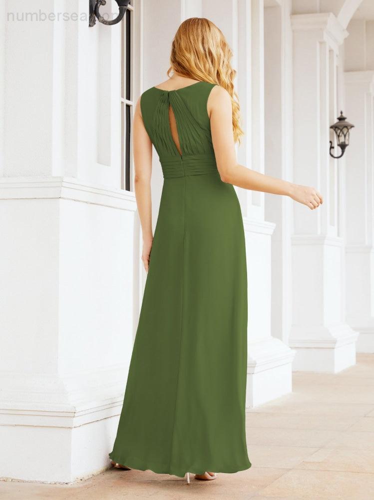 Formelles Ballkleid Elegantes ärmelloses Brautjungfernkleid mit V-Ausschnitt für Hochzeitsfeier 28037