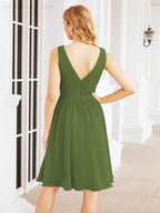 Homecoming Dresses Knee Length Skirt V Back 28062