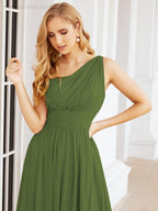 One Shoulder Bridesmaid Dresses Long Maxi Formal Evening Party Prom Gowns 28061