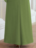 Numbersea Festliches Abendkleid Lang Mutter der Braut Kleid mit Rüschencape 28026