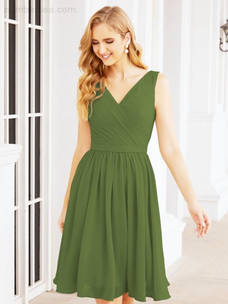 Homecoming Dresses Knee Length Skirt V Back 28062