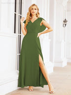 Bridesmaid Dresses Cape Formal Prom Dress Open Back Gowns for Mother of The Bride 28058