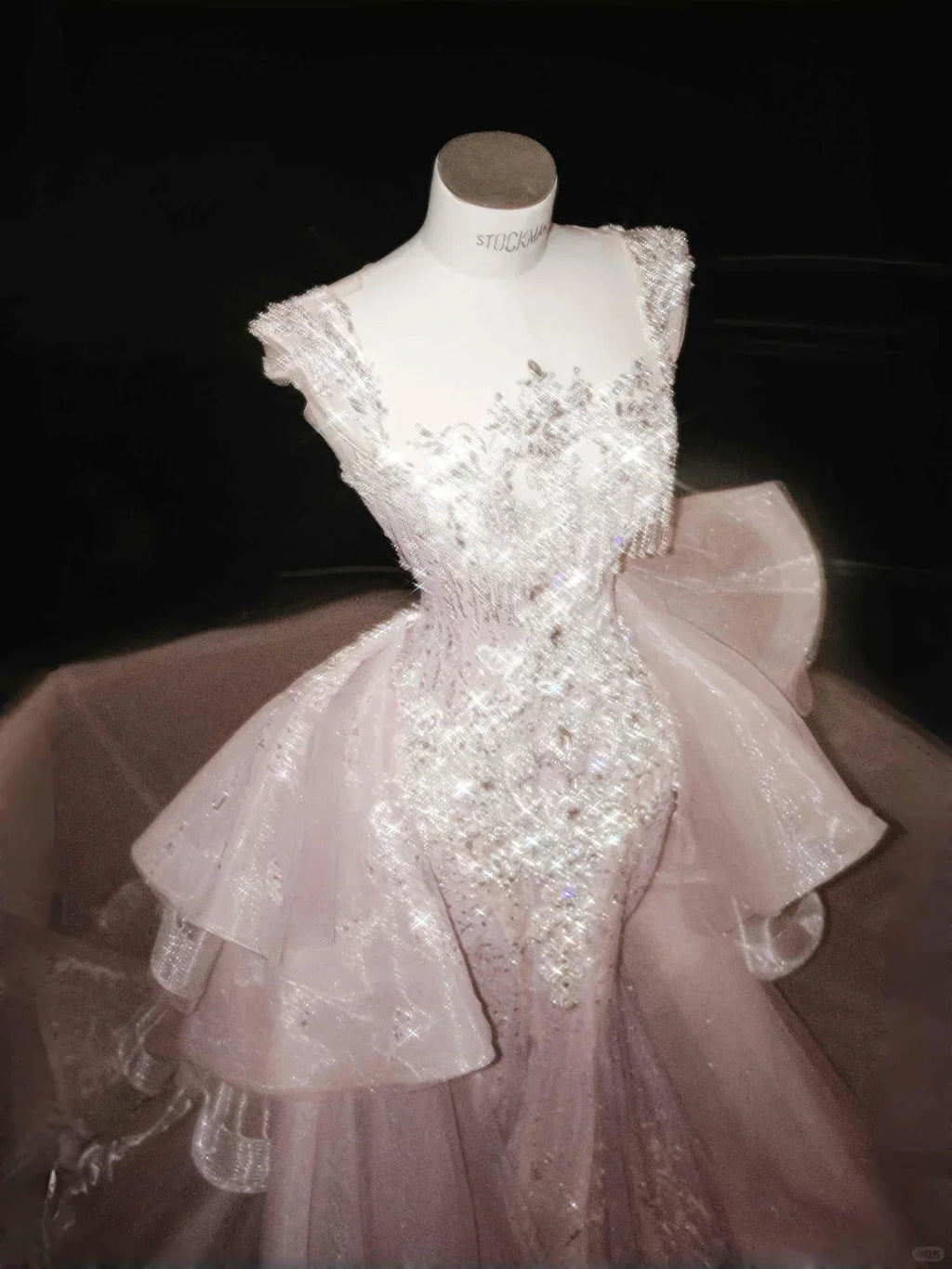 Vestido de Baile Formal de Sereia com Tule Lavanda e Contas Glamouroso Vestido de Noite Y8669