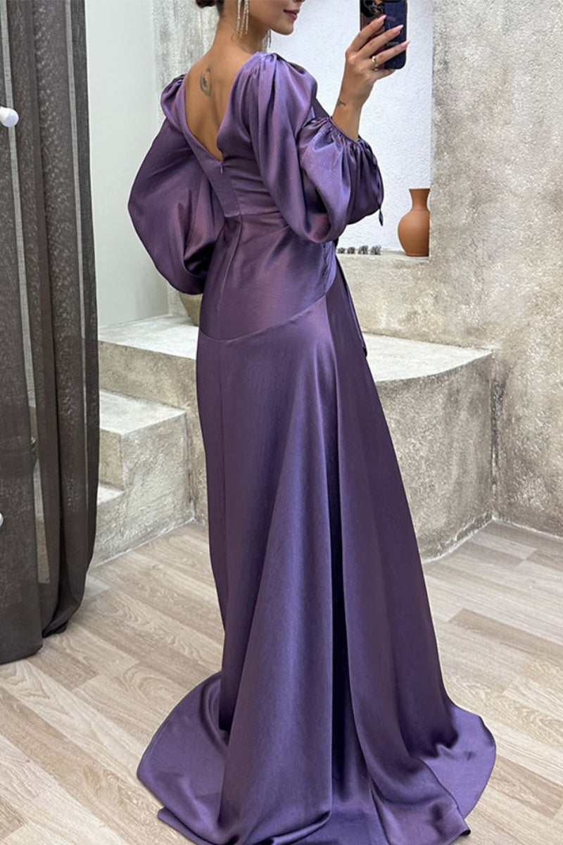 Vestidos de Noite Elegantes e Formais, Com Decote em V e Dobra Sólida (3 Cores)