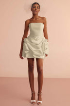 Glamorous Strapless Sleeveless Short Prom Dress With Pleated Skirt In 70 Colors