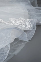 Cap Sleeve Ball Gown Wedding Dress With Sheer Tulle And Lace V Neck