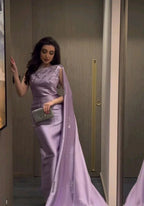 Vestido de noche satinado con un hombro descubierto Vestido elegante para gala Y5349