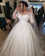 Bmbridal Long Sleeves Lace Plus Size Wedding Dress On Sale