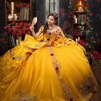 Customized Gold Yellow Princess Quinceanera Dresses 2026 Luxury Ball Gown Sweet 16 Birthday Vestidos Para De 15 Años Qui