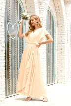 Mother of The Bride Dresses Plus Size V-Neck Floor Length Formal Prom Dress for Wedding Guest 28020
