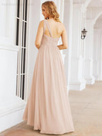 One Shoulder Bridesmaid Dresses Long Maxi Formal Evening Party Prom Gowns 28061