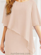 Numbersea Festliches Abendkleid Lang Mutter der Braut Kleid mit Rüschencape 28026