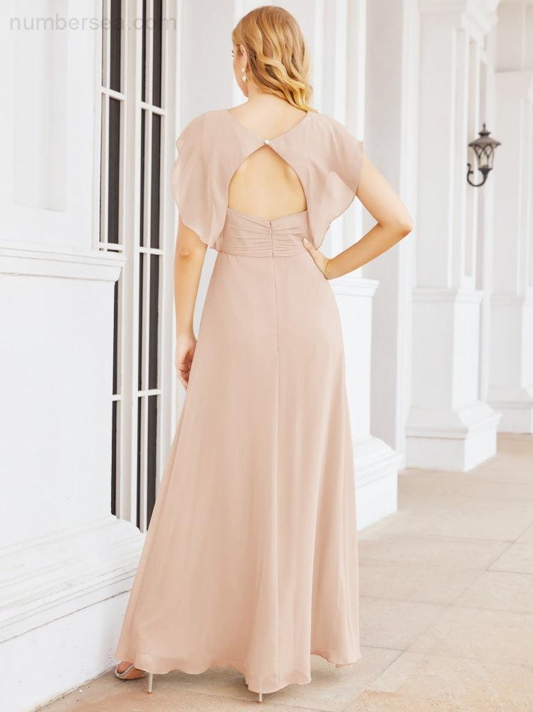 Bridesmaid Dresses Cape Formal Prom Dress Open Back Gowns for Mother of The Bride 28058