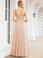 Crisscross Halter Bridesmaid Dresses for Party Wedding Evening Prom Maxi Ball Gowns 28053