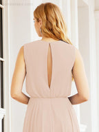 Sleeveless Long Bridesmaid Dress A line Formal Evening Prom Gown 28025
