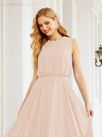 Sleeveless Long Bridesmaid Dress A line Formal Evening Prom Gown 28025