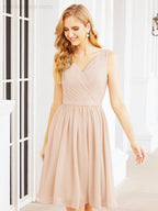 Homecoming Dresses Knee Length Skirt V Back 28062