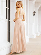 Crisscross Halter Bridesmaid Dresses for Party Wedding Evening Prom Maxi Ball Gowns 28053