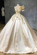 Elegant Floor Length A Line Sweetheart Wedding Dress With Satin Ruffles