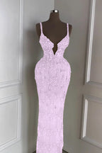 Custom Designed Spaghetti Strap Mermaid Prom Dress With Beading