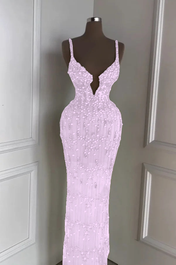 Custom Designed Spaghetti Strap Mermaid Prom Dress With Beading