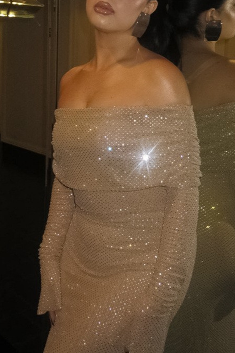 Sexy Party-Abendkleider mit Pailletten und schulterfreiem Schnitt (3 Farben) 