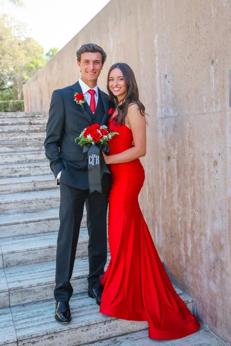 Classy Red Mermaid Prom Dress Red Evening Dress Y5157