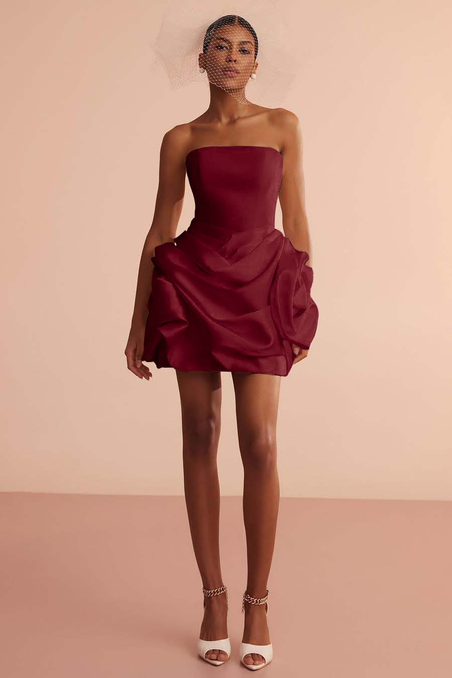 Glamorous Strapless Sleeveless Short Prom Dress With Pleated Skirt In 70 Colors