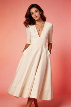 2025 Wedding Dress Half Sleeves Vintage Bridal Gown by NumberSea OFFICIAL STORE