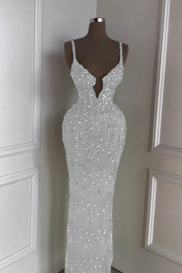 Custom Designed Spaghetti Strap Mermaid Prom Dress With Beading